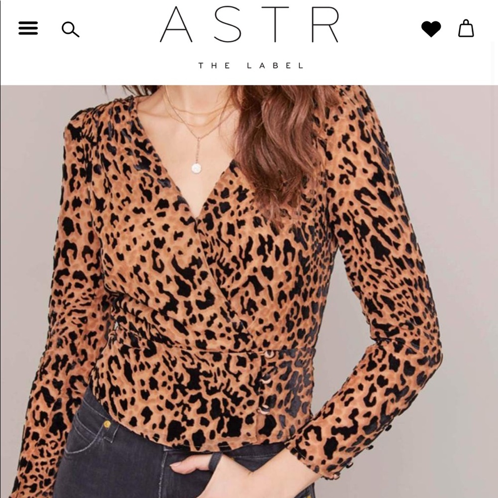 Astr The Label- Iris Leopard Print Top - image 1